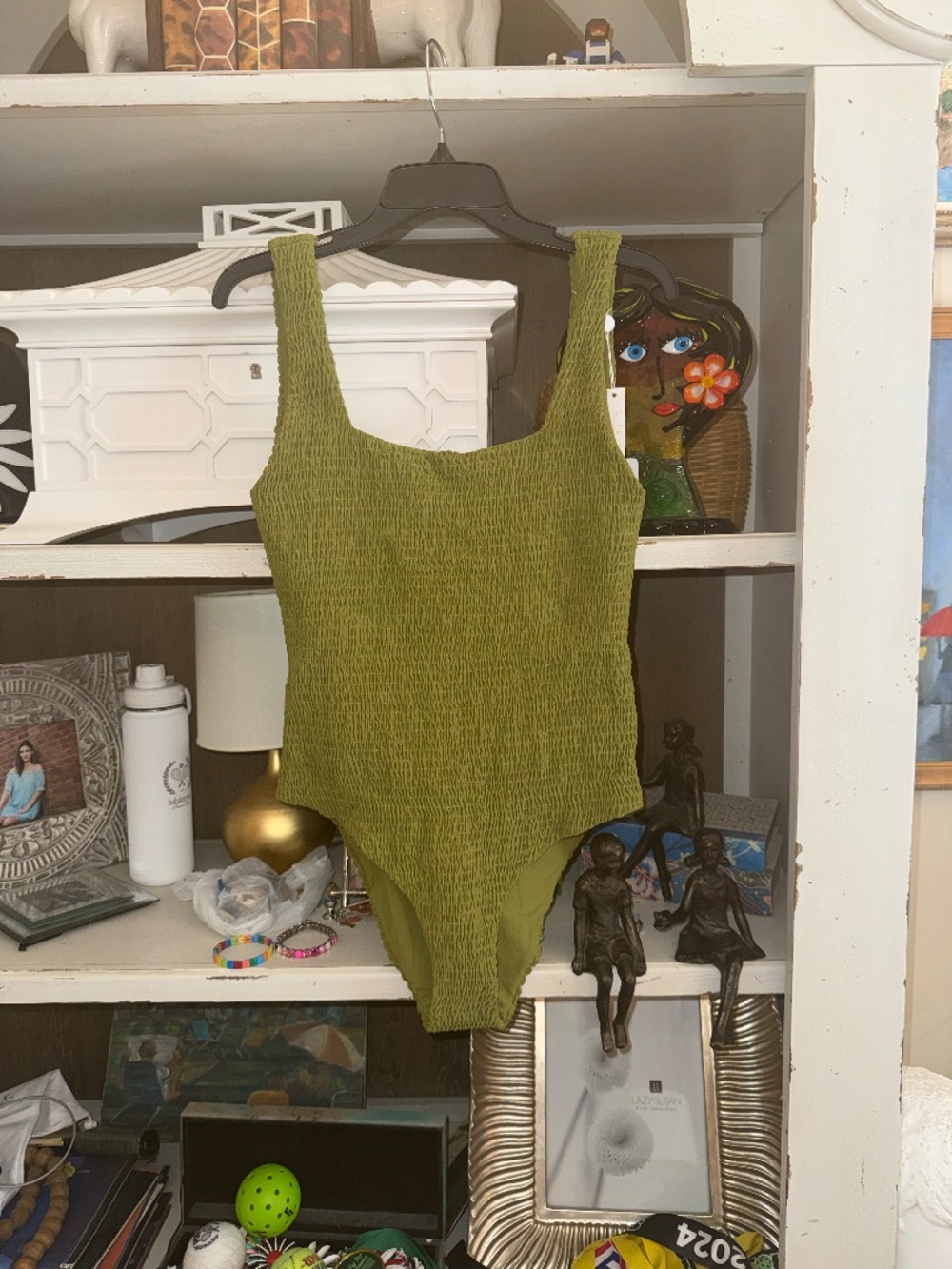 Citrine Swim Jenni Smocked One Piece Olive nwt swimsuit XL - Picture 4 of 7